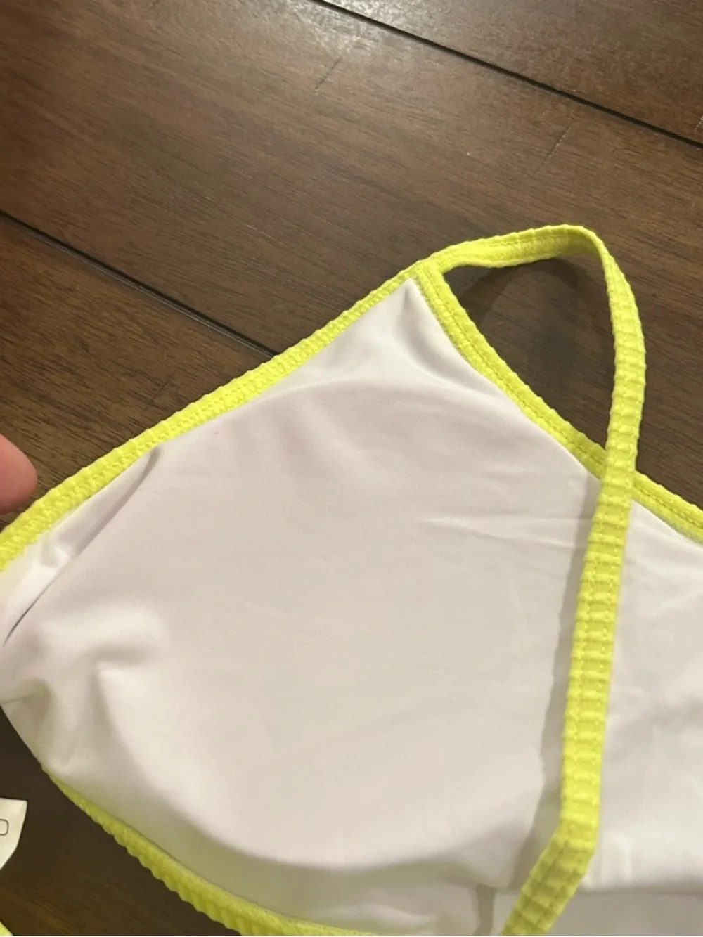 Halara Ribbed Bikini Top Size Large Neon Yellow NWOT